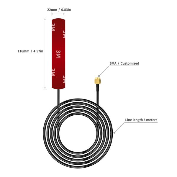 50Ω Impedance RG174 Cable Type 6E LTE 433MHz PCB Router Outdoor Booster