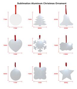 China DIY Custom Double Sided Sublimation Aluminum Christmas Ornaments Sublimation Christmas Gifts Supply factory