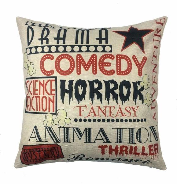 Home Decorative Movie Theater Cinema Personalized Cushion Covers Cotton Linen