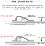316/304 Stainless Steel Ball-lock Cable Tie 200mm x 7.9 with Black Epoxy Fully