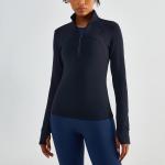 Half Zip Ladies Equestrian Shirt With Thumb Holes Brushed Inside Winter