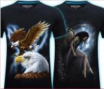 Summer Men's 3D Personality T-shirt Short Sleeve Stereo Wolf Head Pattern Big