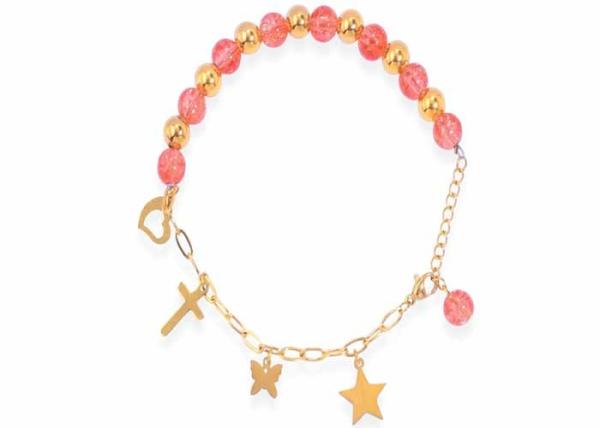 Freshwater pearl jewelry splicing chain strawberry crystal gravel bracelet DIY