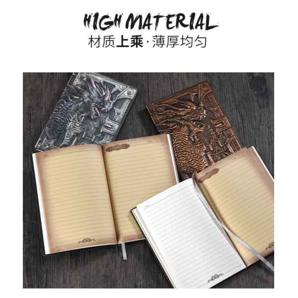 A5 Size Embossed Leather Writing Notebook Hardcover Gift Journal 3d Antique Dragon