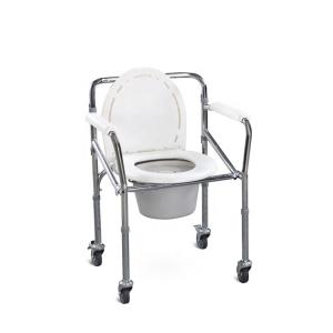 China Lightweight Commode Toilet Chair , Showercollapsible Commode Chair For Elderly People factory