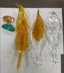 Wholesale Modern Luxury Flower Leaf Shaped Tawny Crystal Blown Chihuly Murano