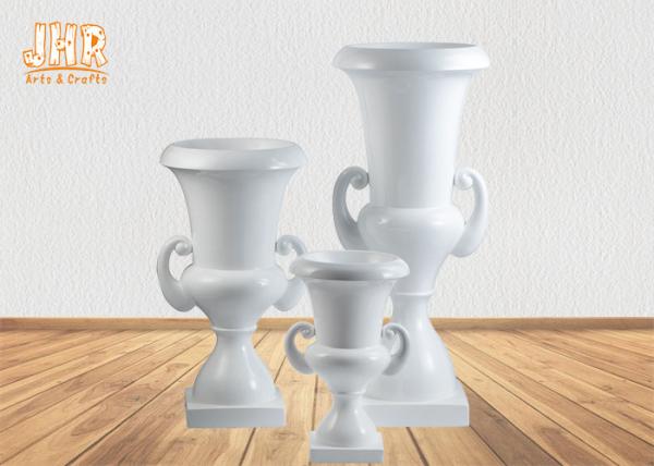 Classic Wedding Centerpiece Table Vases Glossy White Fiberglass Floor Vases