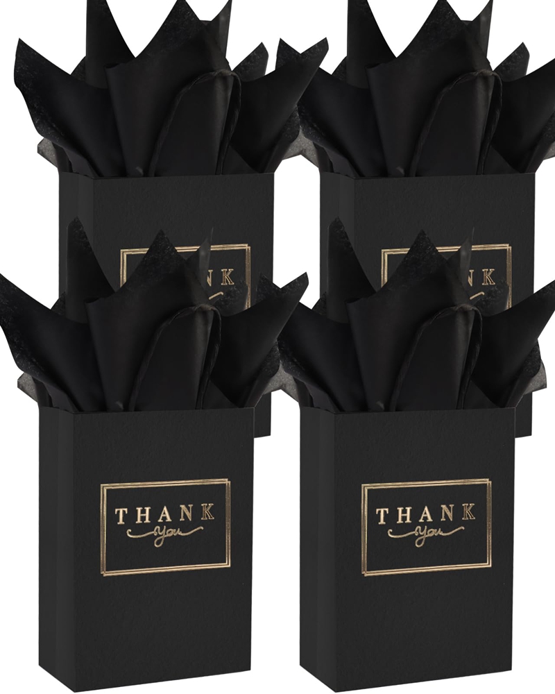 Hand Length Handle Popular Design Your Own Logo Handle Bulk Thank You Gift Carry Kraft Paper Bags