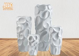 China Creative Wavy Pattern Fiberglass Flower Pots / Floor Vases Lightweight factory
