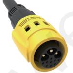 Aluminum Alloy Shell M19 Connector 12pin Yellow 20A Solder Overmolded Nylon IP67
