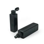 120ml 240ml PET Cosmetic Bottle Black Square Plastic 4oz 6oz