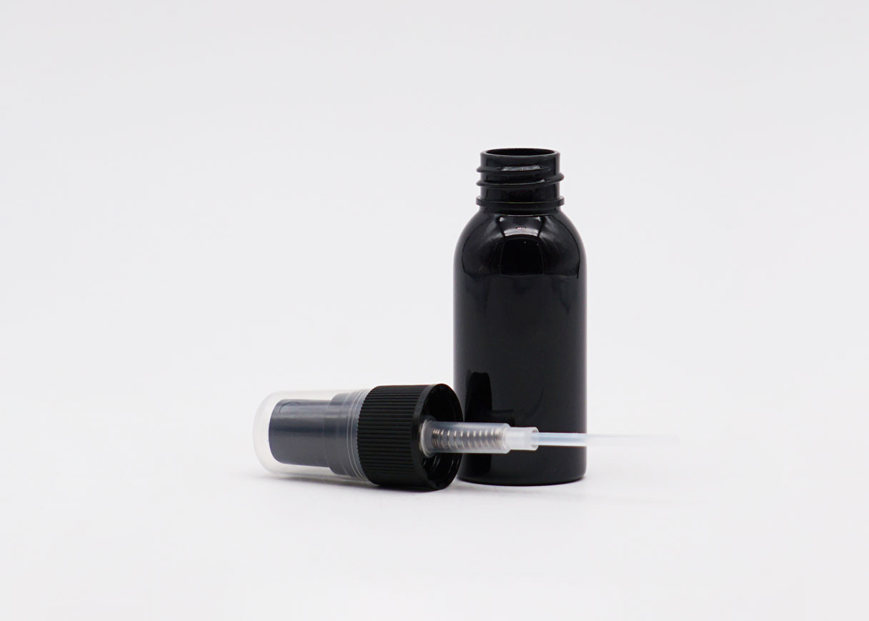 Recyclable Plastic Bottles Black 60ml Makeup Cosmetic Spray Bottle