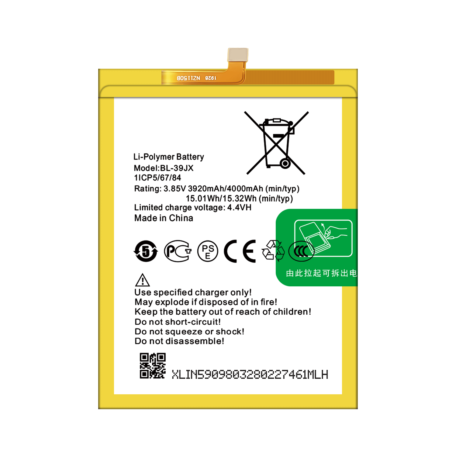 4000mAh BL-39JX Battery for Infinix X623 Hot 6x Mobile Phone and Durable Power Source