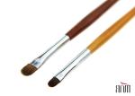 Brown Essential Makeup Brushes Weasel Hair Long Wooden Handle Environmentally