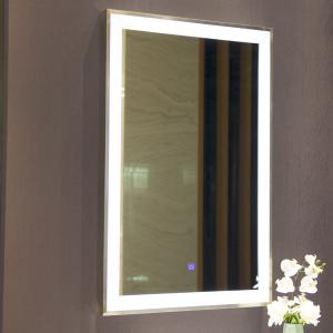 China Bathroom Decoration Makeup Wall Mounting Vanity Framed LED Mirror With Temperature Display factory