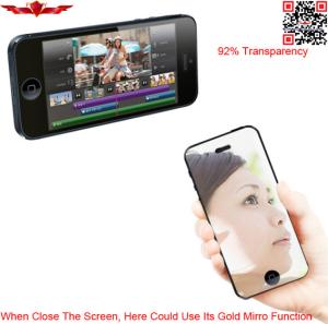 China Newest 2.5D 9H 0.2MM Golden Mirror Tempered Glass Screen Protector For Iphone 5/5C/5S factory