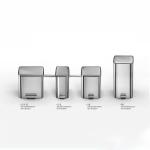 18L Stainless Steel Soft Close Square Pedal Trash Bin for Living Room and Office
