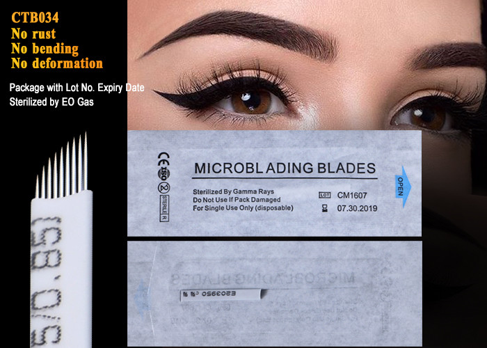 0.25mm Slope / Curve Flex Microblading Blades EOG Sterilization OEM
