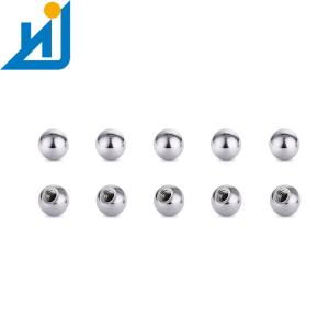 China 2MM 30MM Stainless Round Steel Balls With M2 Threaded Screw Hole Sandblasting factory