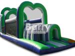 Green Inflatable Assault Course Obstacles Plato 0.55mm PVC Material Durable