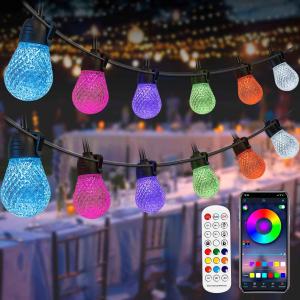 China Wedding Outdoor RGB String Light 49FT Waterproof Remote Control factory