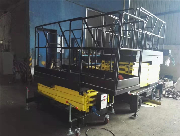 Heavy Duty Portable Scissor Lift Manganese Scissor Arms Q345B Motorized Wheel