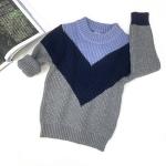 Sweater Supplier Children Kid Knitwear 100% Cotton Crew Neck Geometric Pattern