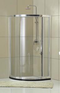 China Qudrant 6 / 8 mm Clear Tempered Glass Shower Door With Chromed Finished Profiles factory