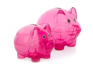 China Hot sale daily necessity products for children cute pig design plastic transparent piggy bank factory