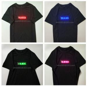 China change message by customer Led neutral advertising led tshirt for men and women flashing party's tshirt include LED factory