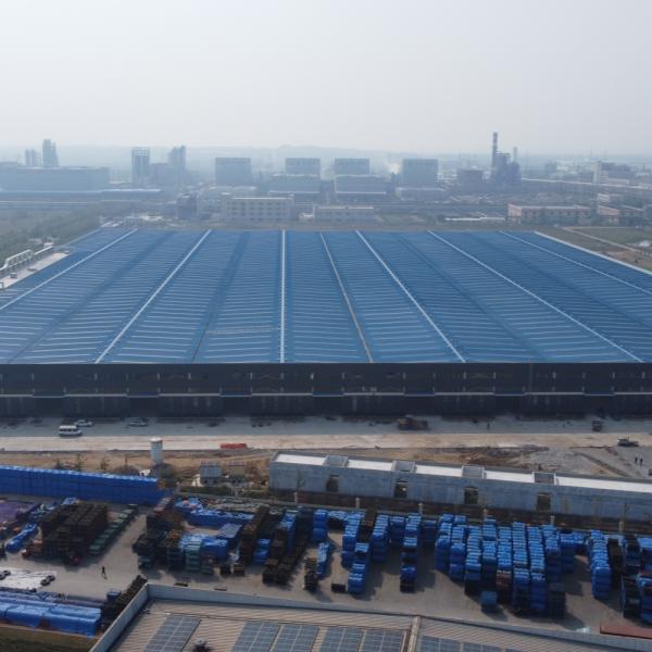 China Prefab Steel Structure Warehouse with Q235B Q355B H-Section Frame factory