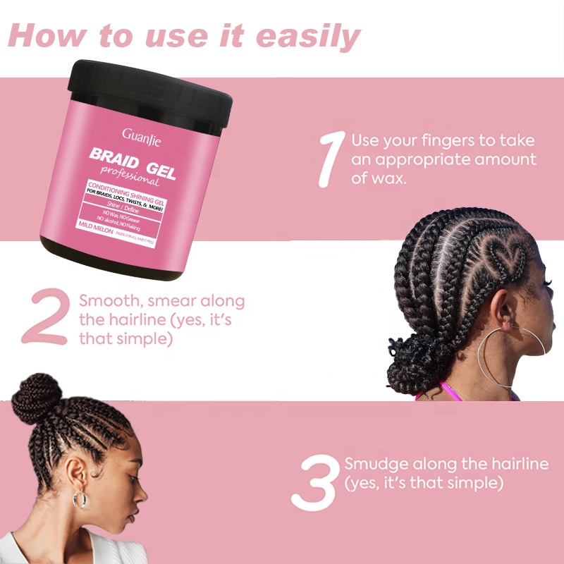 16oz Braid Hair Locking Gel Tames Frizz Edges Extreme Hold for Braids/Locks/Weaves