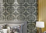 Waterproof Circle Retro Vintage Wallcovering / 0.53*10M Black Bedroom Wallpaper