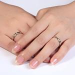 18K White Gold Yellow Gold Diamonds Wedding Couple Ring (GDR010)