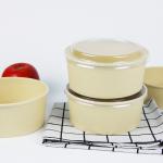 1300ml Kraft PLA Biodegradable Salad Paper Bowl With Plastic Lid