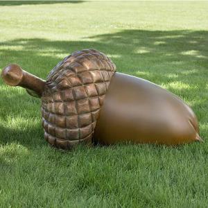 China Large Outdoor Acorn Art Sculpture Statue Brass Bronze Casting Outdoor Decor factory