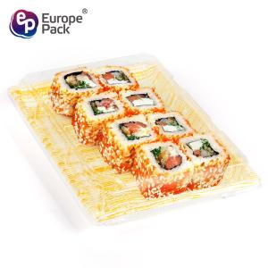 China Newest design 10 inch square shape takeaway disposable patisserie sushi packaging tray factory
