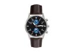 Hardened Glass Leather Wristband Watch , Quartz Stainless Steel Watch 10ATM