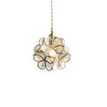 Indoor Decoration Glass Pendant Light Pink Blue Clear Flower Shape