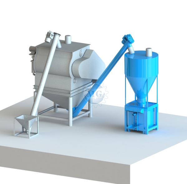PLC Electronic Weighing Dry Mixing Plant With Cement Silo Bag Filter Dust