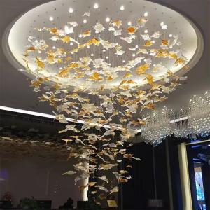 China LED Light Source Crystal Glass Project Chandeliers For Lobby factory