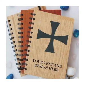 Customized Laser Engraving Wooden Cover Notebook Spiral Diary Planner
