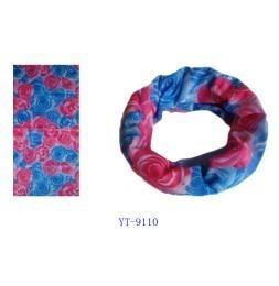 China Pink and Blue Rose Flower Design Bandana (YT-9110) factory