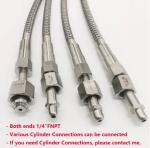 Gas Cylinder Flexible Metal Hose Pressure Rating Up To 3000 PSI With Cable