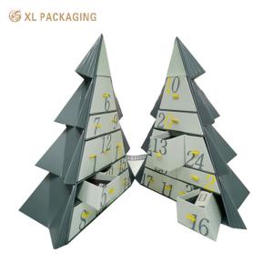 China Exquisite 12 / 14 Drawers Christmas Tree Advent Calendar Custom Drawer Box Packaging factory