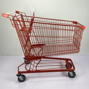 China 240L Supermarket Grocery Shopping Trolley Zinc Plated Steel Shopping Cart factory