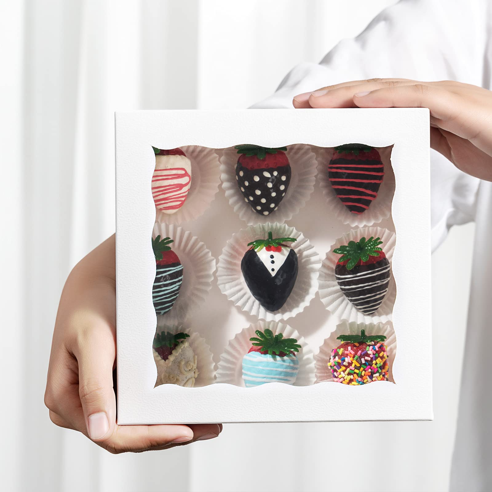 Others Custom Print Folding Cookie Candy Cake Food Wraps Paper Box With Window Display