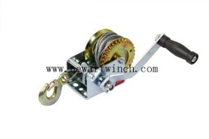 China 600lbs Steel A3 Hand Operated Winch Small Rope Soft Rubber Handle For Hoisting factory