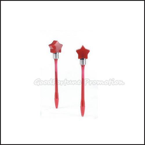 Hot Sale Cheap Promotional printed logo led light five point star ballpoint pen