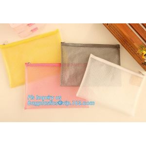promotion pvc binder file A4 mesh zipper waterproof bag from professional